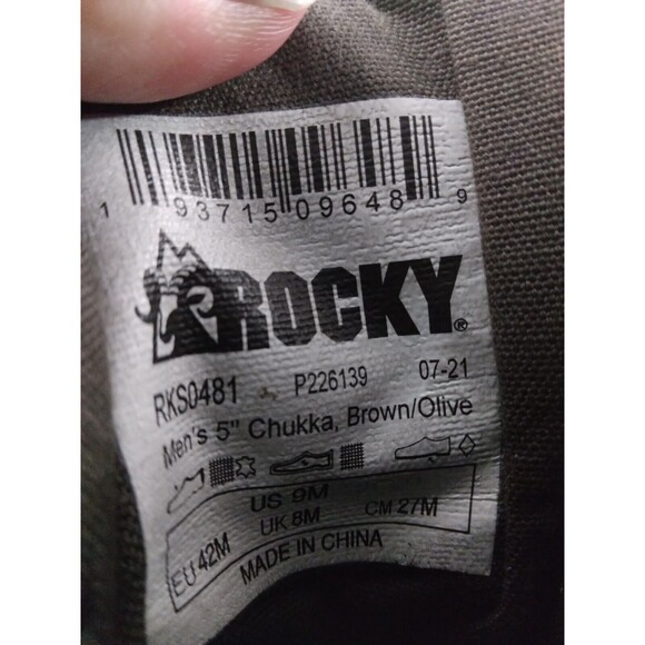 Rocky Oak Creek Chukka Boot Green Brown RKS0481 Mens Size 9 M - Picture 9 of 10